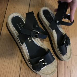 Paloma Barcelo Buckle Straw Sandal